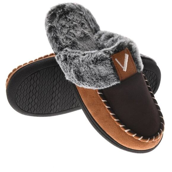[H158] VONMAY Comfy Fuzzy House Memory Slipper Foam Slip - Warm Moccasin Style - Picture 2 of 12